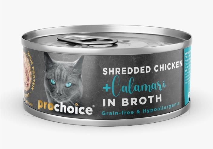 ProChoice Deluxe Shredded Chicken&Calamari Kedi Konservesi 70 gr