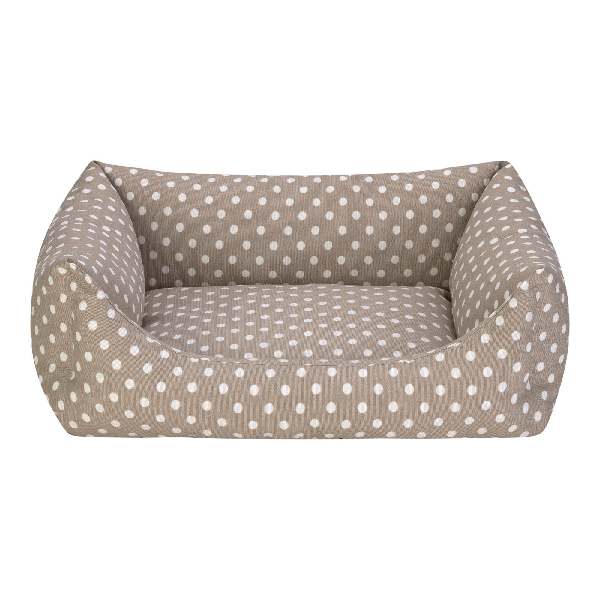Pet Comfort Uniform Bej Puantiyeli Kedi ve Köpek Yatağı M 60x50cm