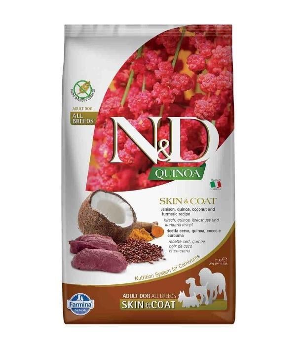 N&D Quinoa Skin&Coat Geyik Etli Yetişkin Mini Irk Köpek Maması 2,5 Kg