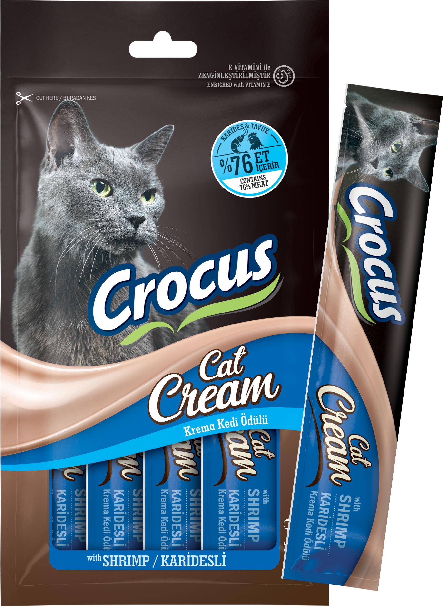 Crocus Karidesli Krema Kedi Ödülü 4x15gr