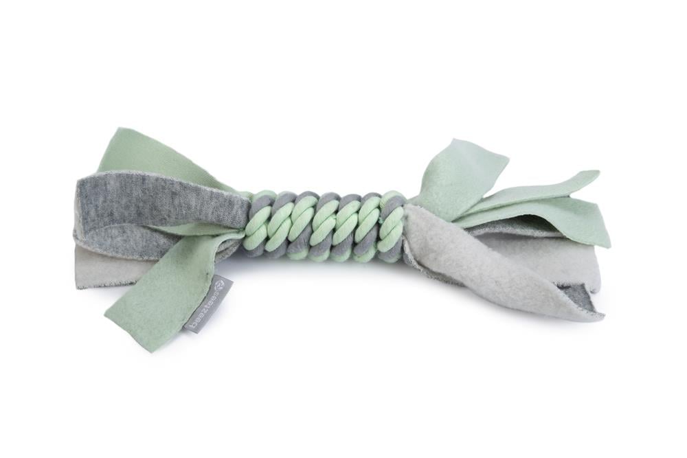 Beeztees Yavru Köpek Oyuncağı, İp ve Peluş, Yeşil/Gri, 25x4x4cm