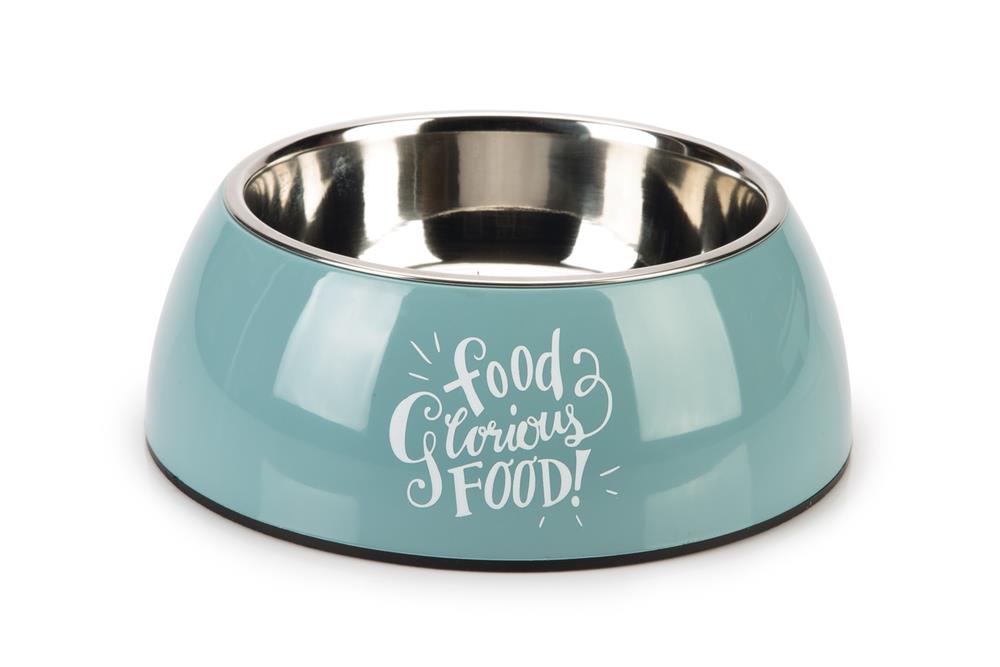 Beeztees Köpek Mama Su Kabı, Paslanmaz Çelik, Turkuaz, 22cm, 700ml