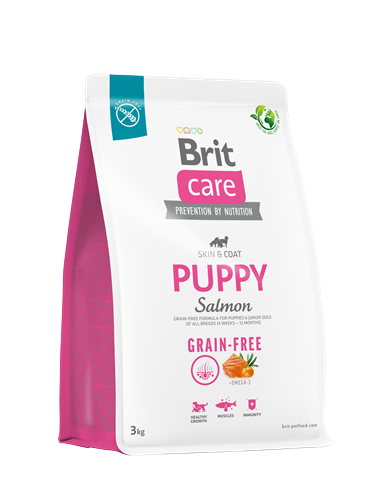 Brit Care Deri Ve Tüy Hassasiyeti Olan Yavru Köpekler İçin, Tahılsız, Somonlu Kuru Mama 3 kg