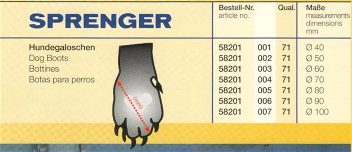 Sprenger Siyah Kauçuk Köpek Botu 100mm