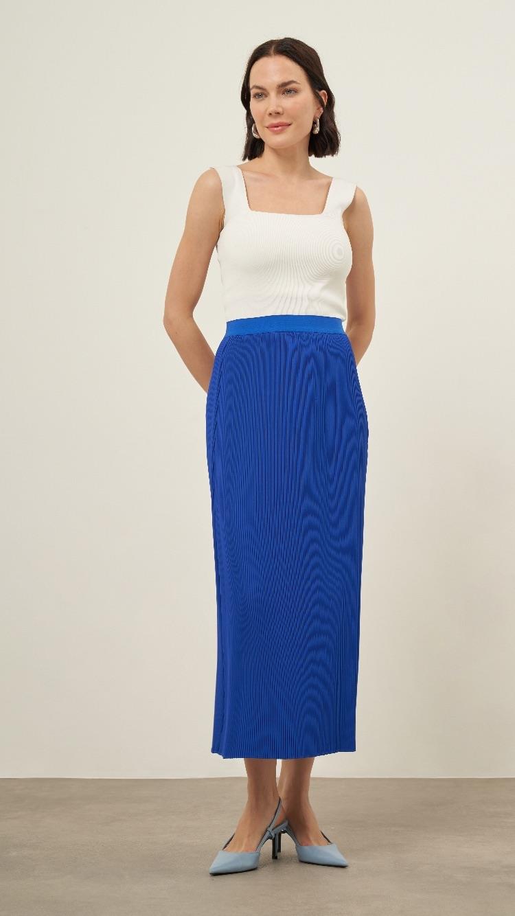 24SS59042 BEYS DESIGN PLİSE ETEK