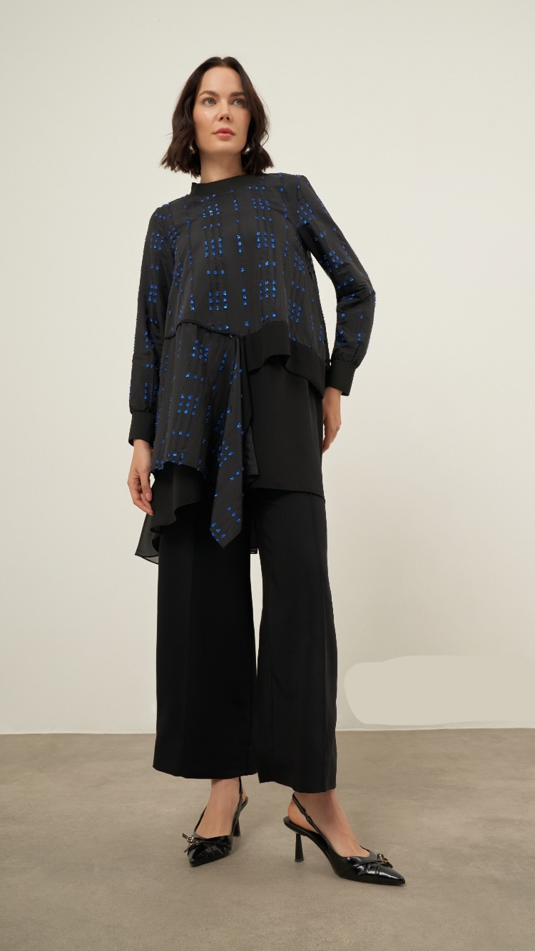 24SS74084 BEYS DESIGN SARMAŞIK DETAY TUNİK