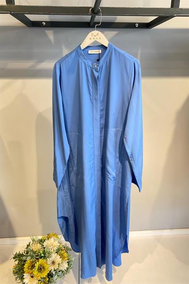 24SS74070 BEYS DESIGN KETEN UZUN GÖMLEK