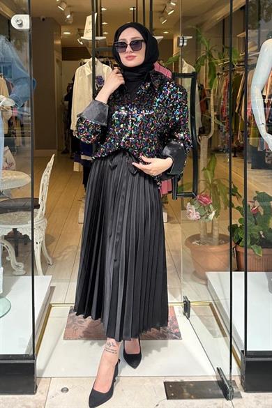 N23YN25096 NOCTURNE PAYETLİ GÖMLEK