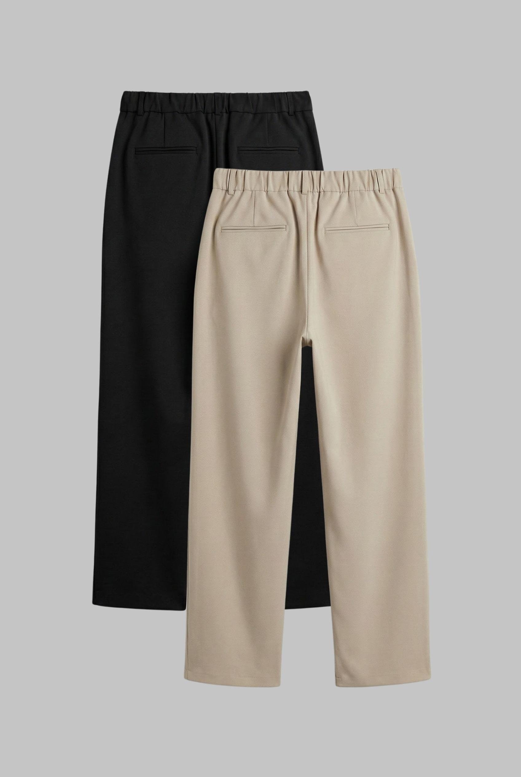 Erkek Baggy Fit 2Li Kumaş Pantolon Siyah Bej