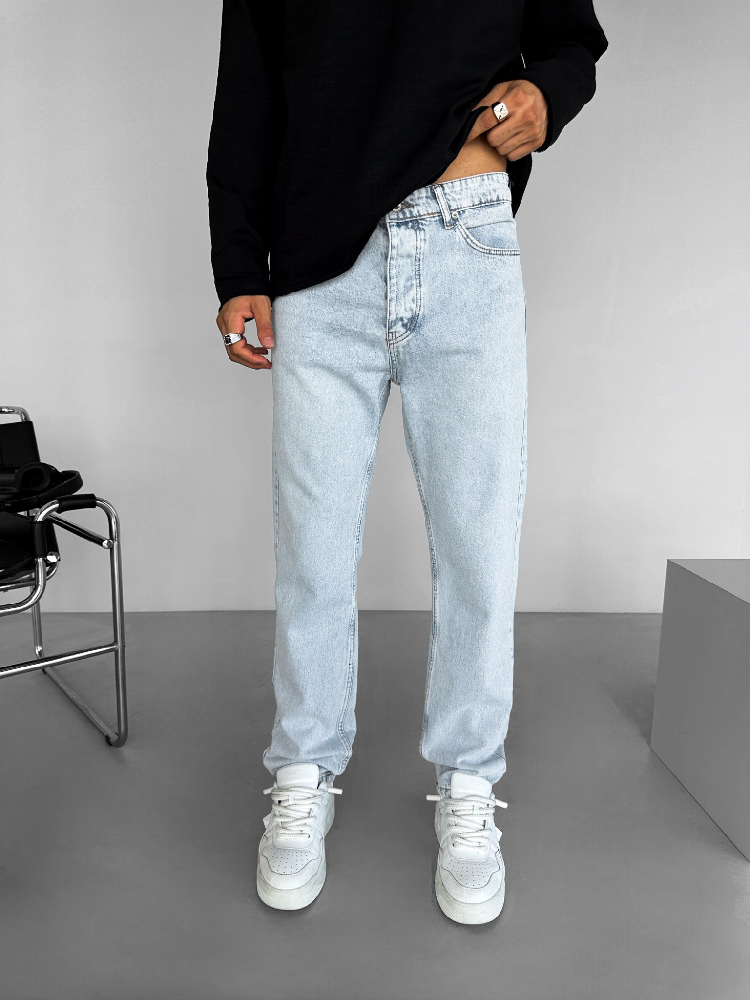 Erkek Regular Fit Basic Jean Açık Mavi