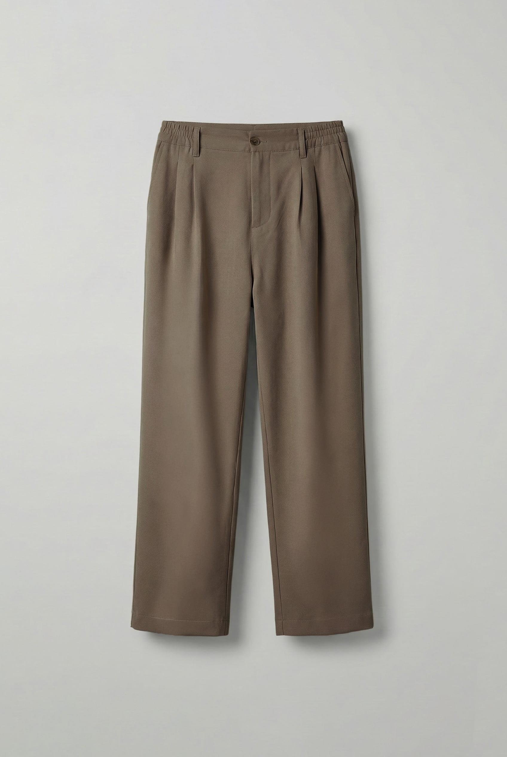 Erkek Baggy Fit Beli Lastikli Pantolon Kahverengi