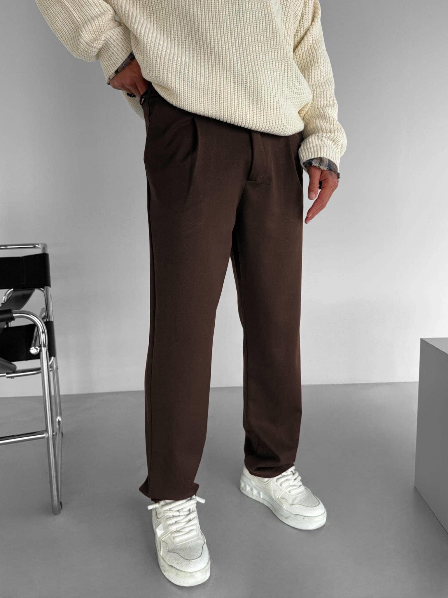 Erkek Baggy Fit Beli Lastikli Rahat Pantolon Kahverengi