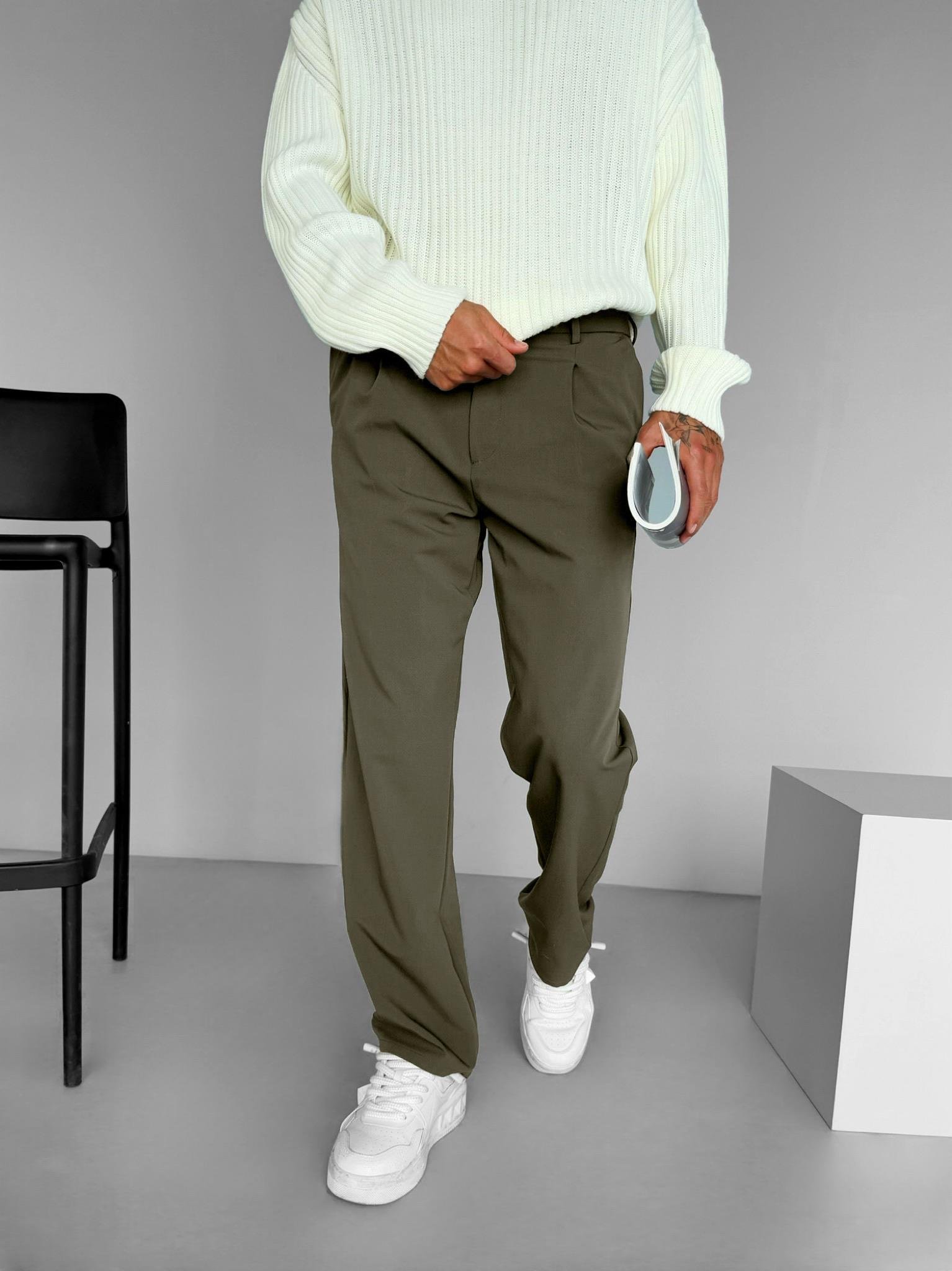 Erkek Baggy Fit Beli Lastikli Rahat Pantolon Haki