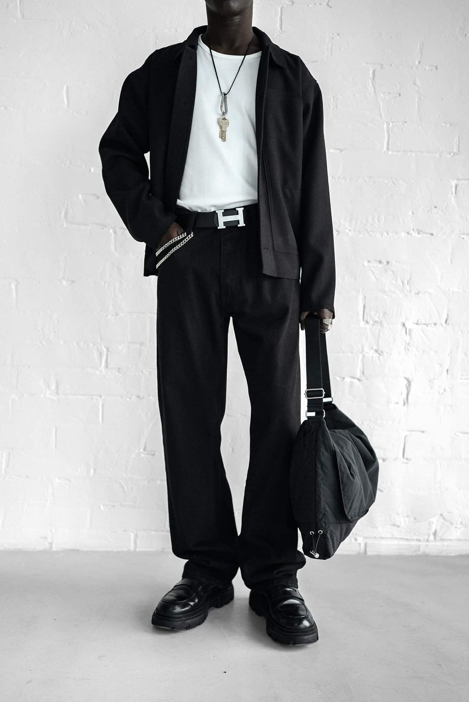 Erkek Baggy Fit Jean Siyah