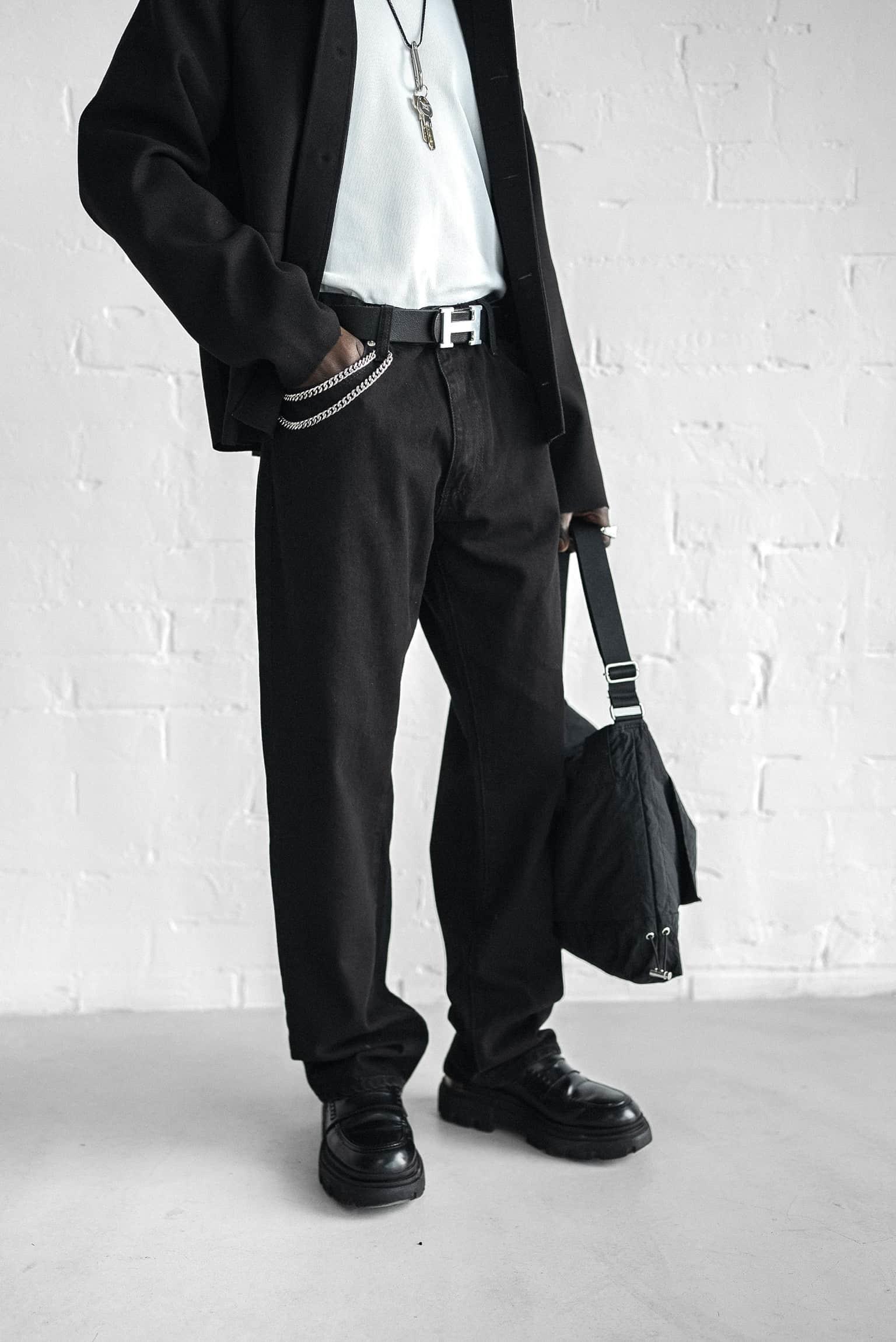 Erkek Baggy Fit Jean Siyah