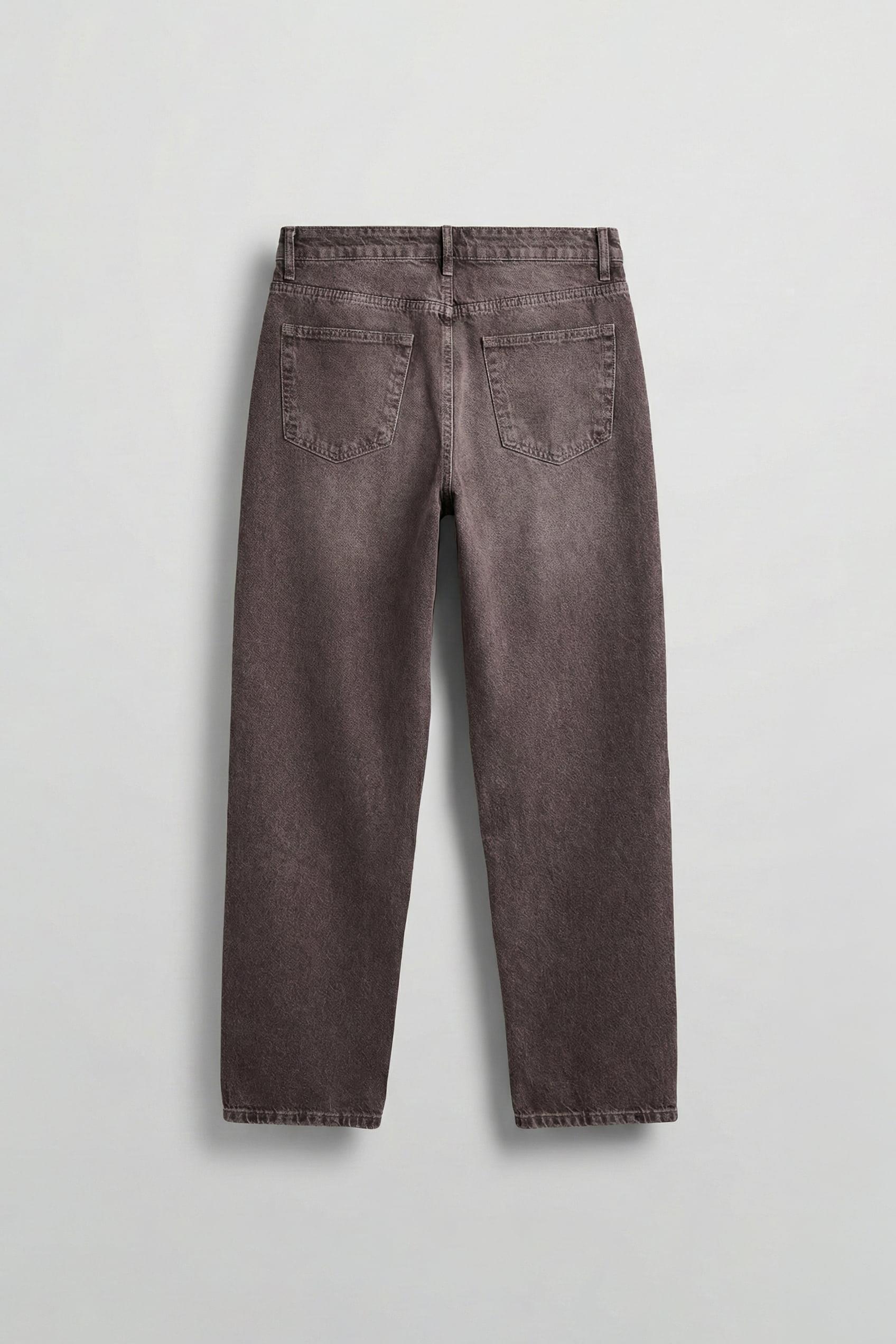 Erkek Baggy Fit Vintage Yıkamalı Basic Jean Kahverengi