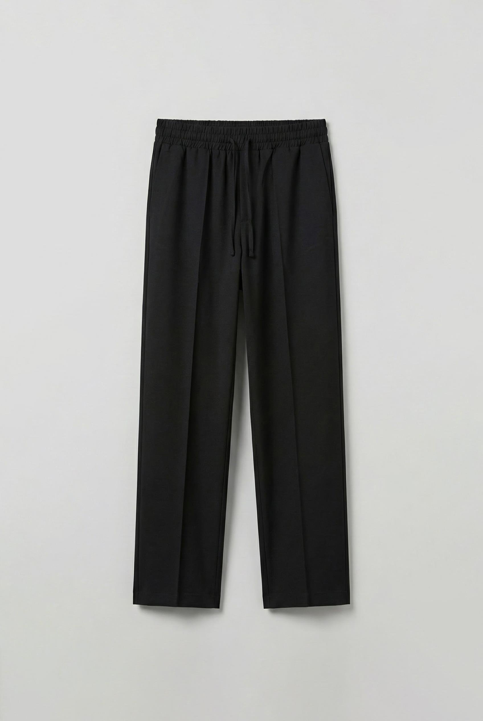 Erkek Beli Lastikli Baggy Pantolon Siyah