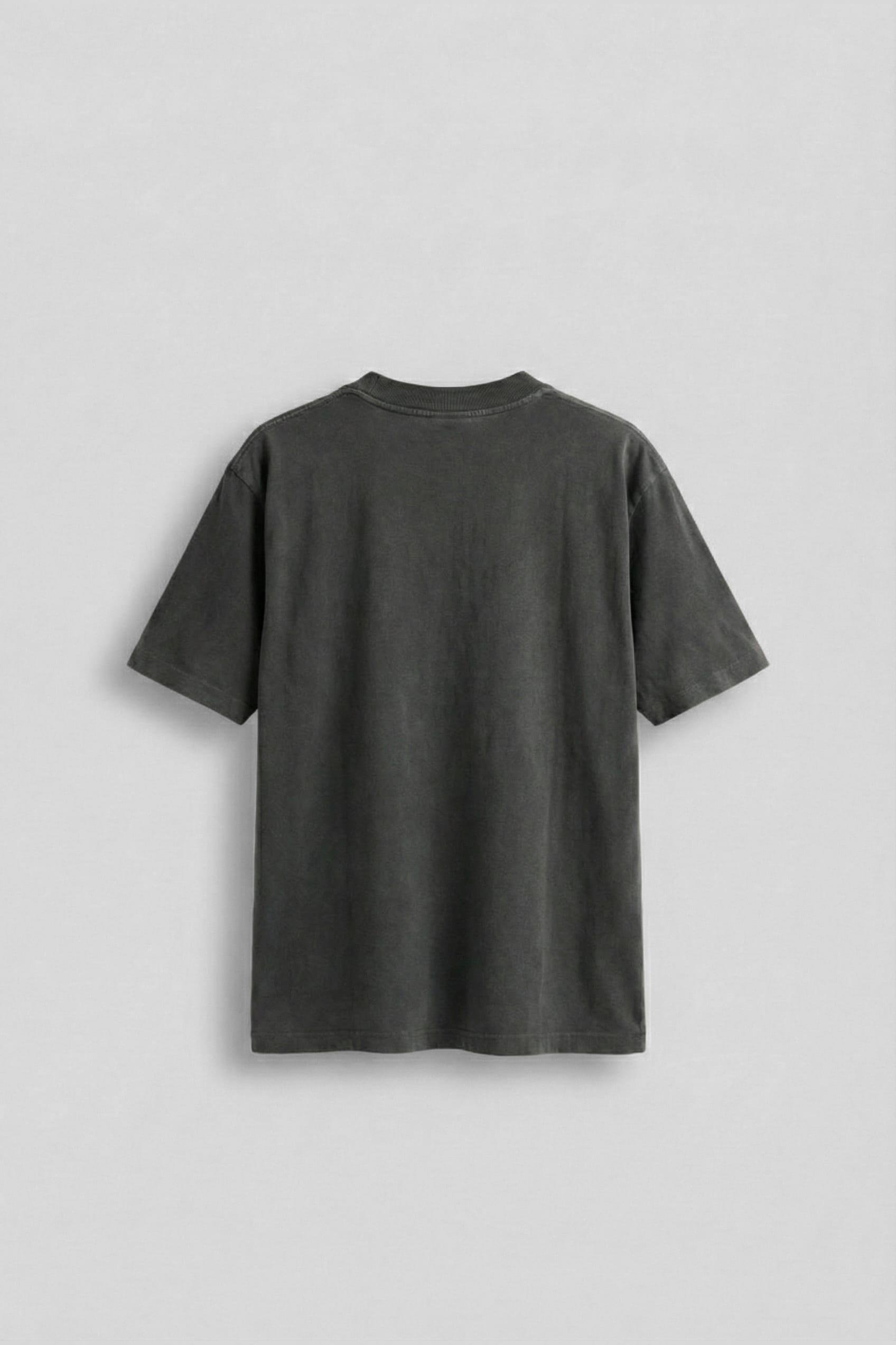 Erkek Catch Minimal Baskılı Oversize T-Shirt Siyah