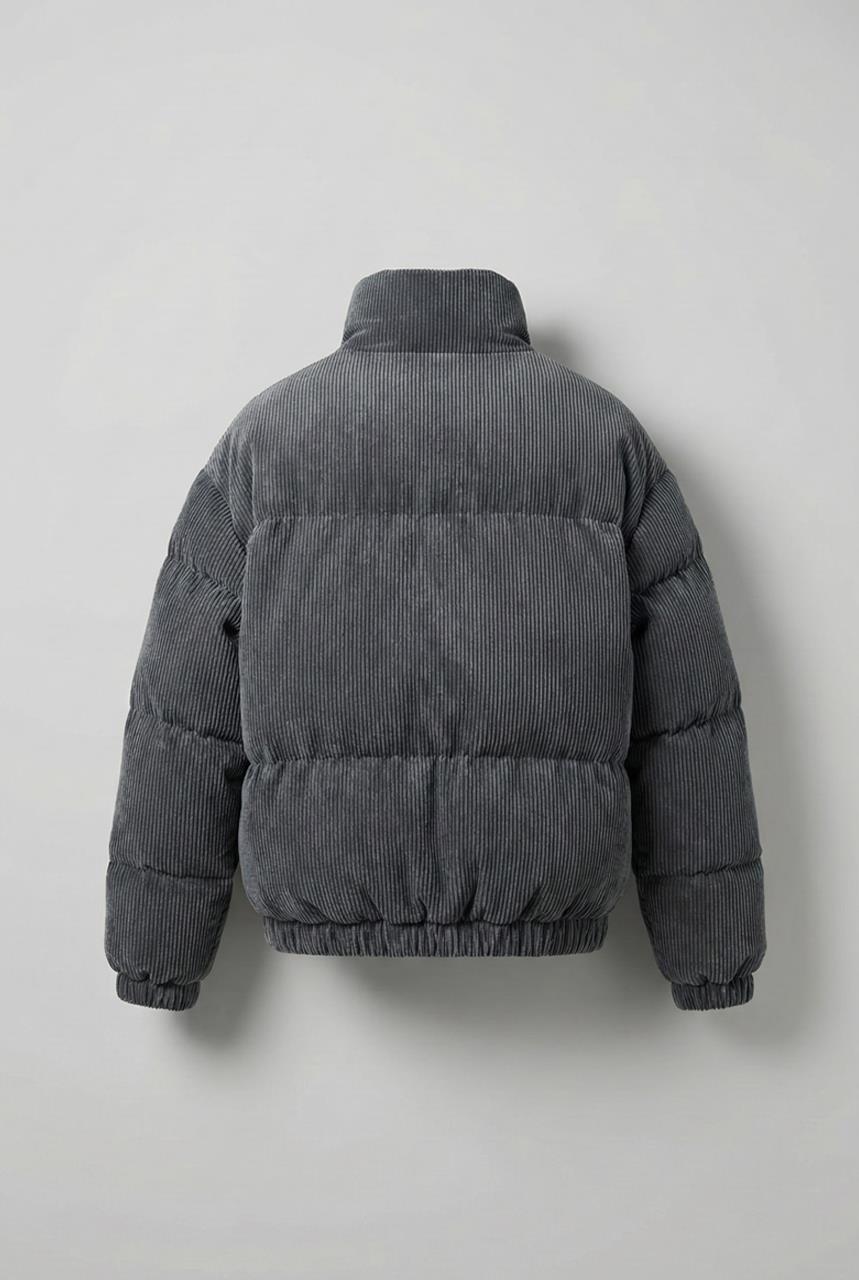 Erkek Dolgulu Fitilli Kadife Mont Füme