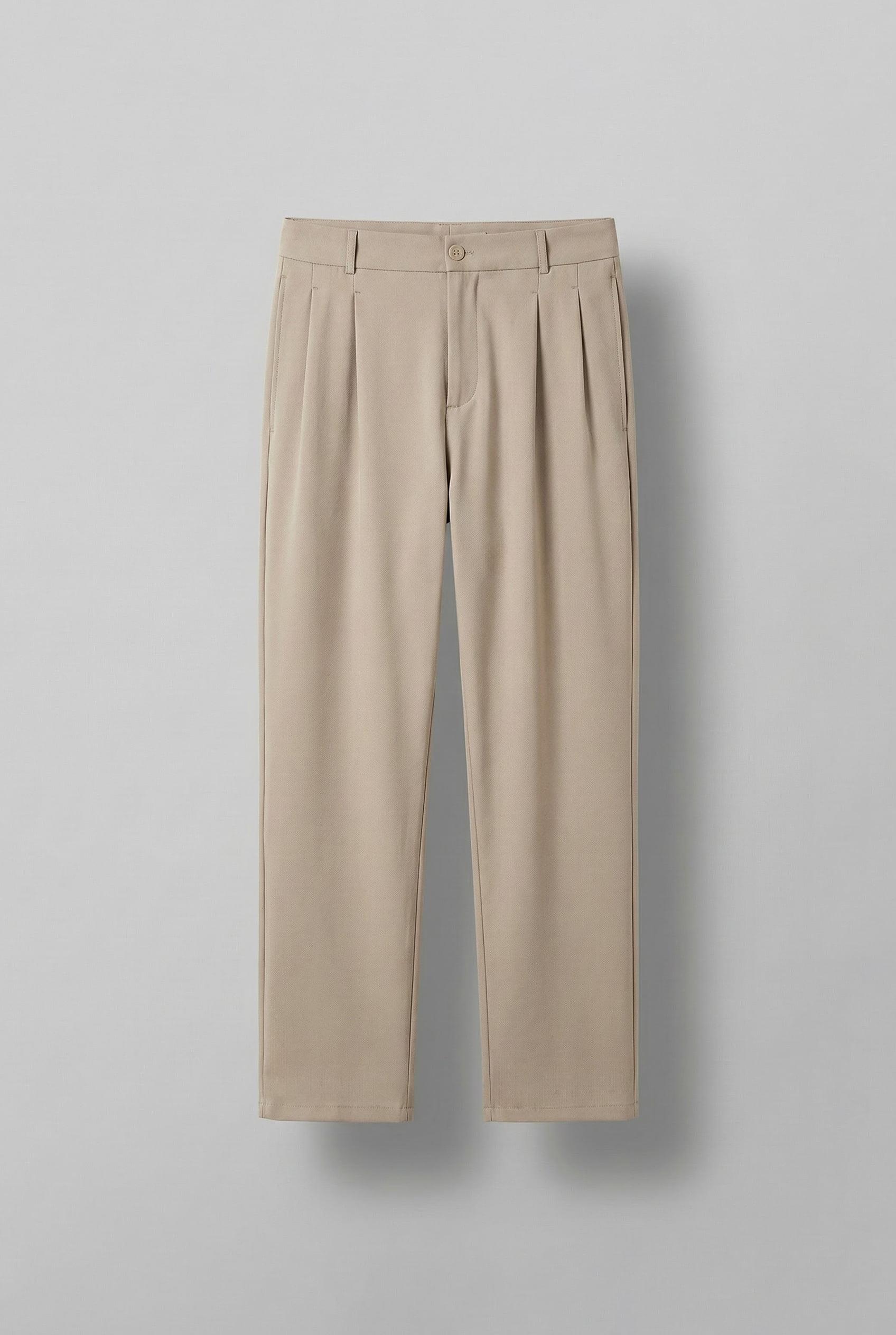 Erkek Kemerli Oversize Takım Elbise Bej