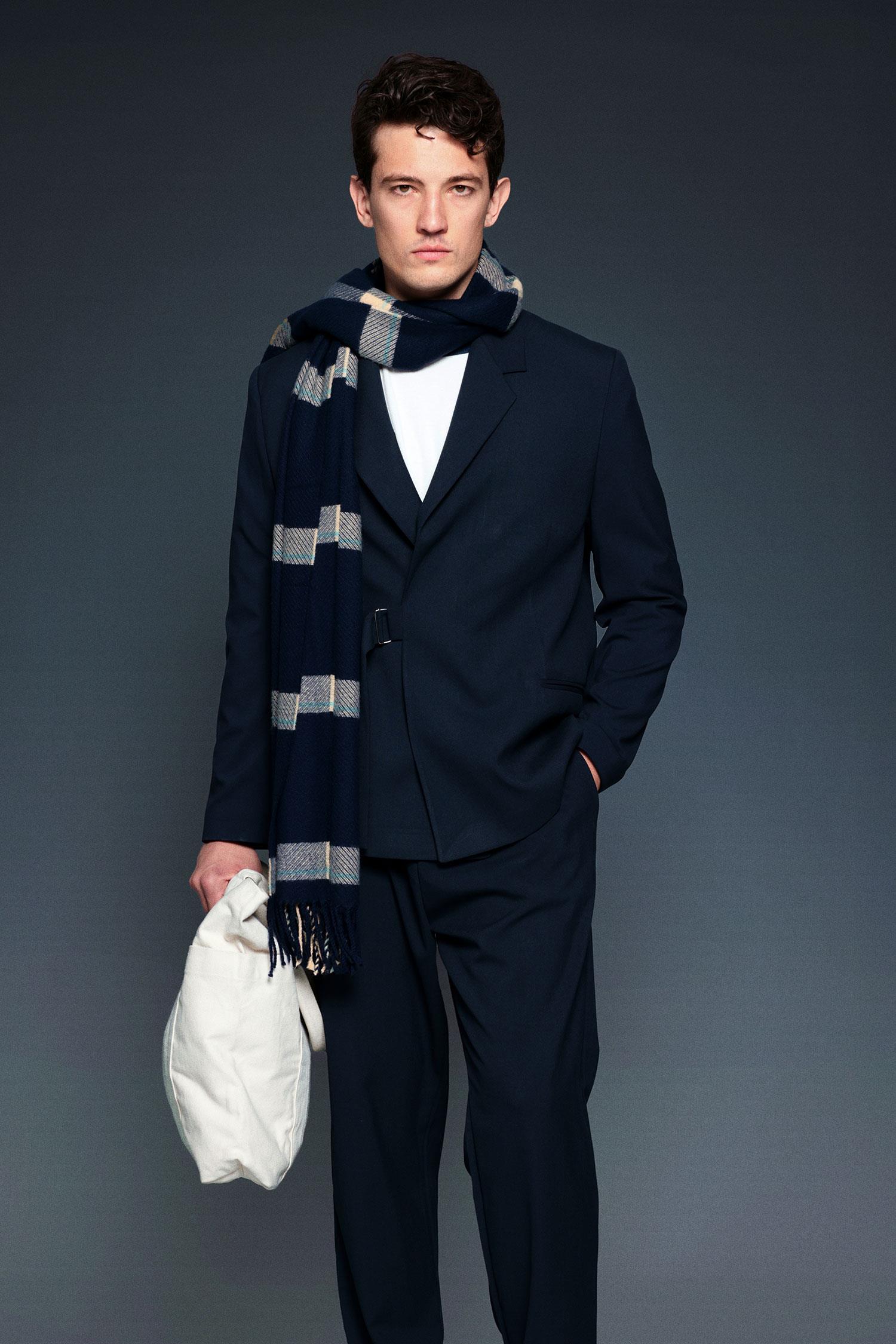 Erkek Kemerli Oversize Takım Elbise Lacivert