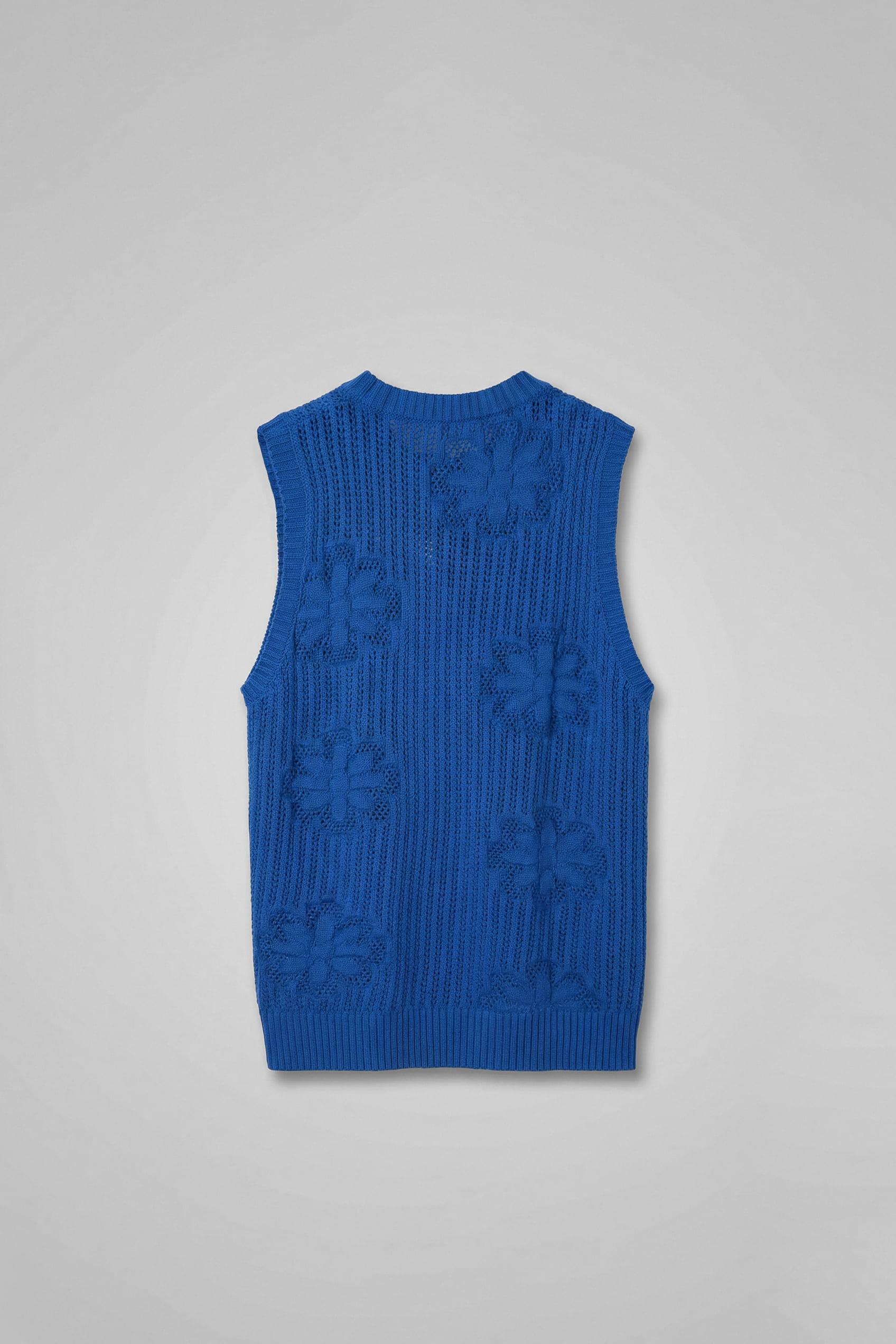 Erkek Örme Desenli T-Shirt Saks Mavi