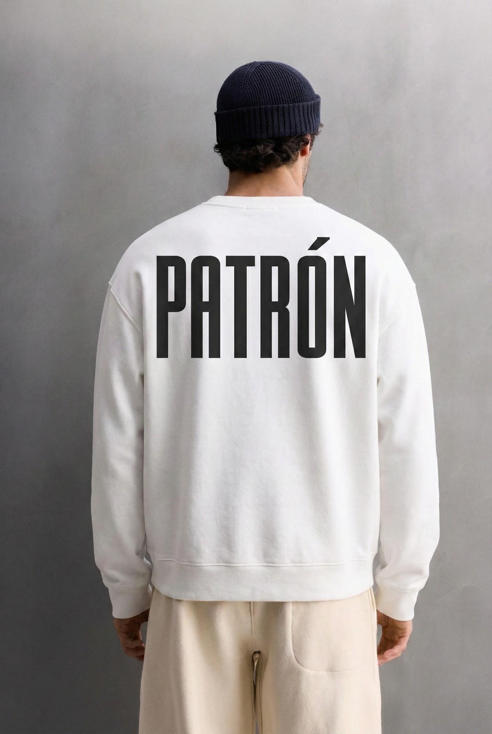 Erkek Oversize Baskılı Premium Sweatshirt Ekru