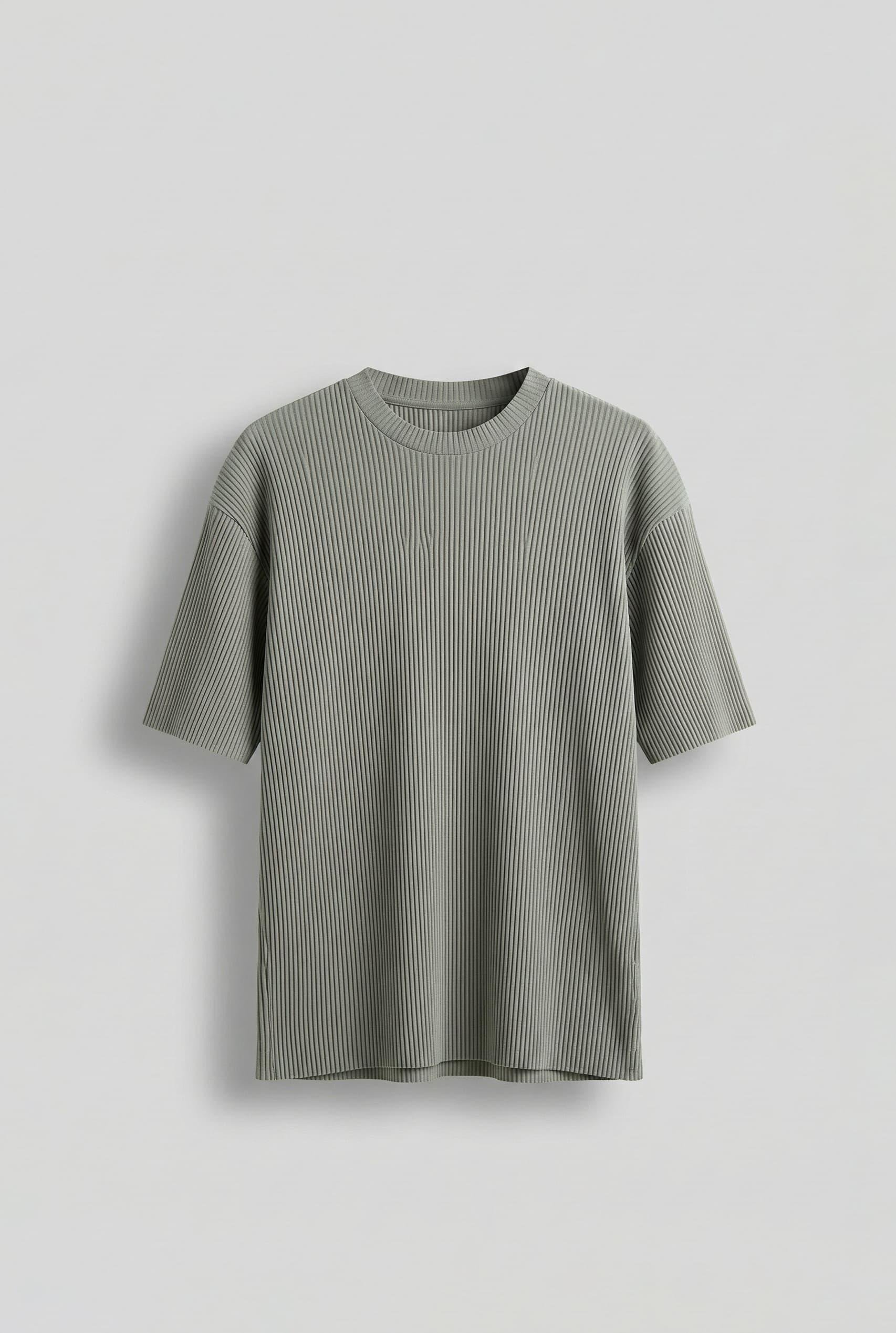 Erkek Oversize Çizgi Desenli Esnek Ve Hafif Rahat Yazlık T-Shirt Mint