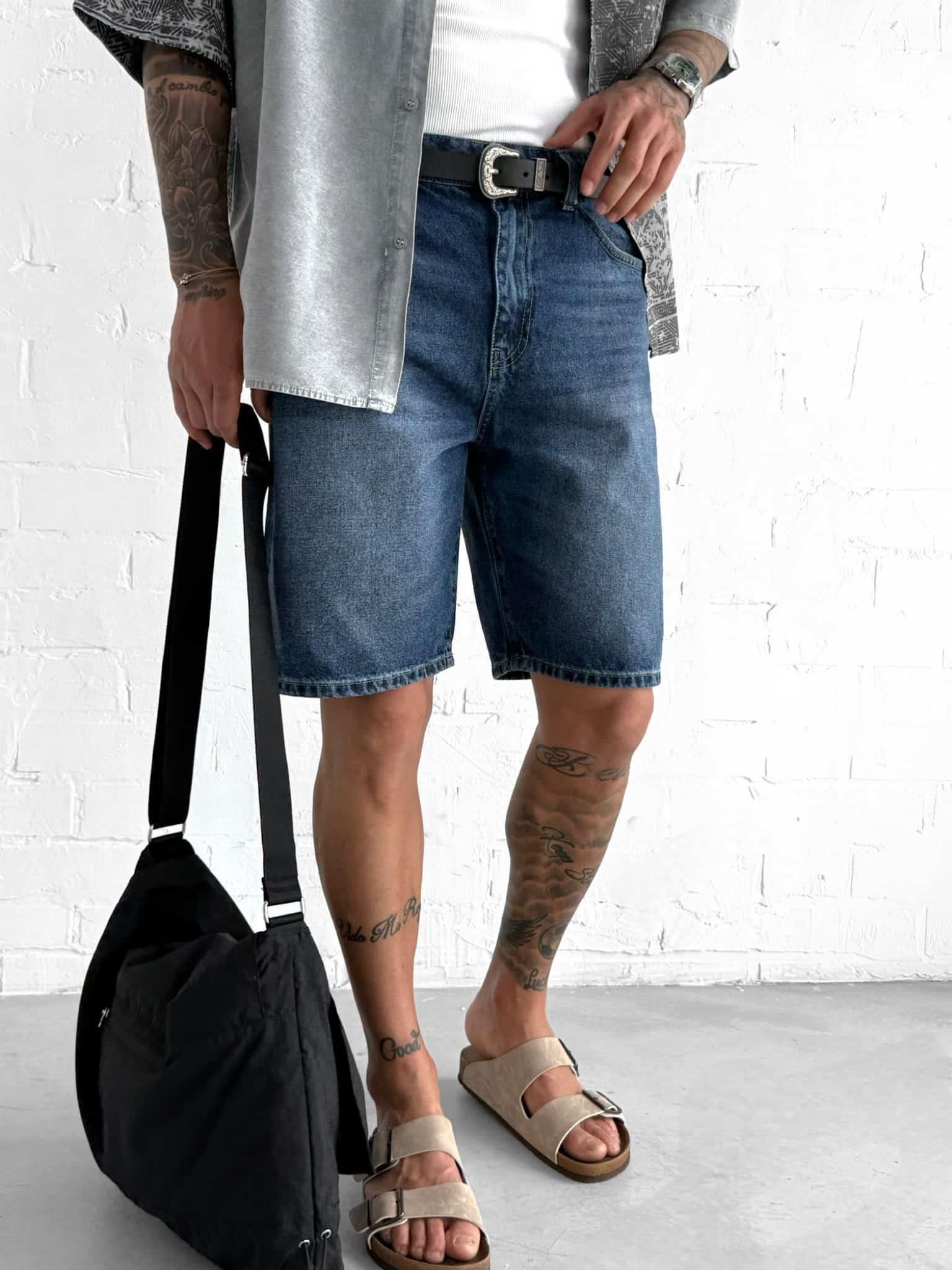 Erkek Regular Fit Kot Şort Lacivert