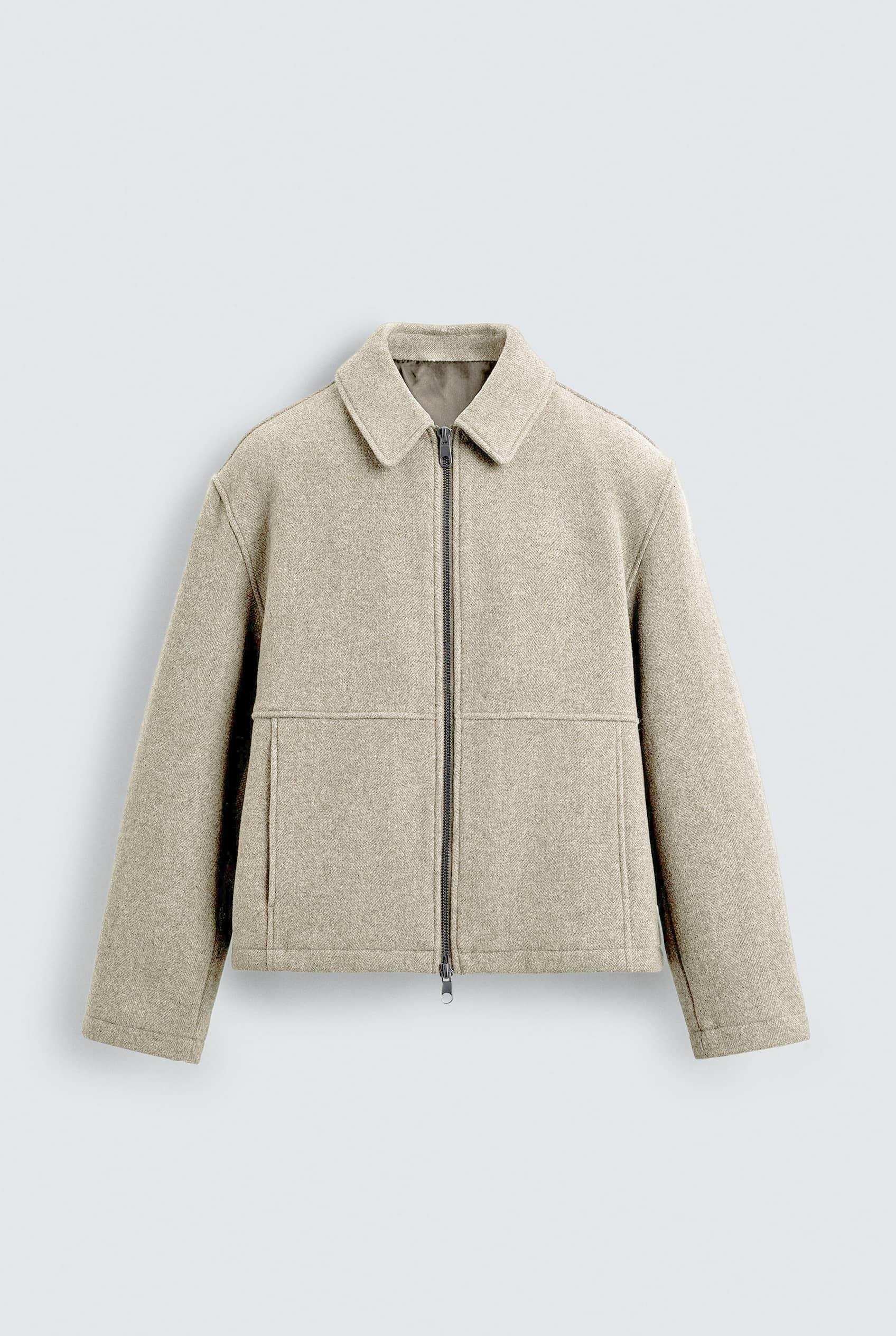 Erkek Relax Fit Premium Kaşe Ceket Kaban Bej