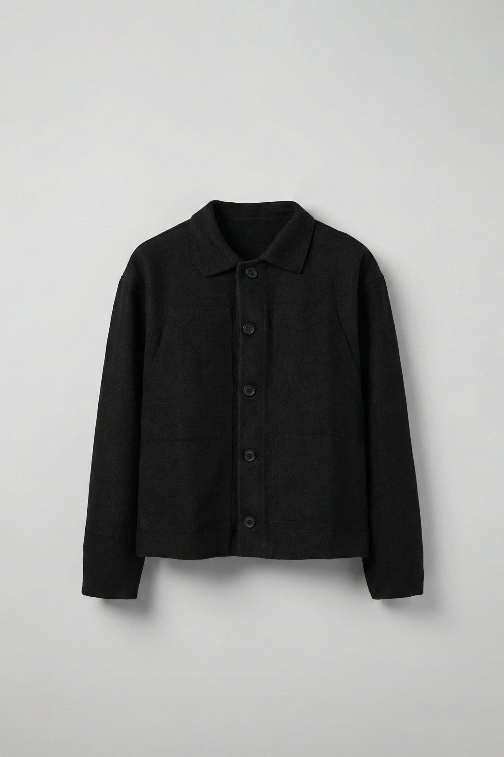 Erkek Relaxed Fit Kaşe Ceket Siyah