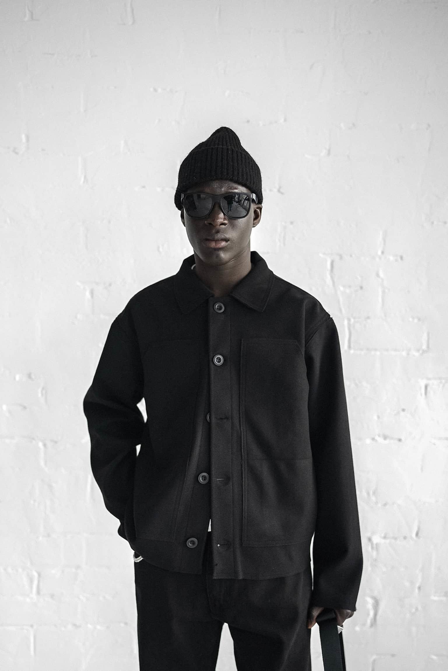 Erkek Relaxed Fit Kaşe Ceket Siyah