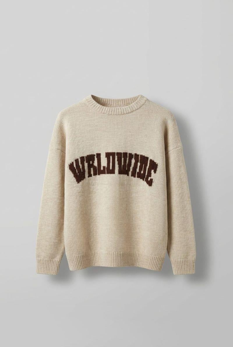 Erkek Relaxed Fit Premium Triko Kazak Bej