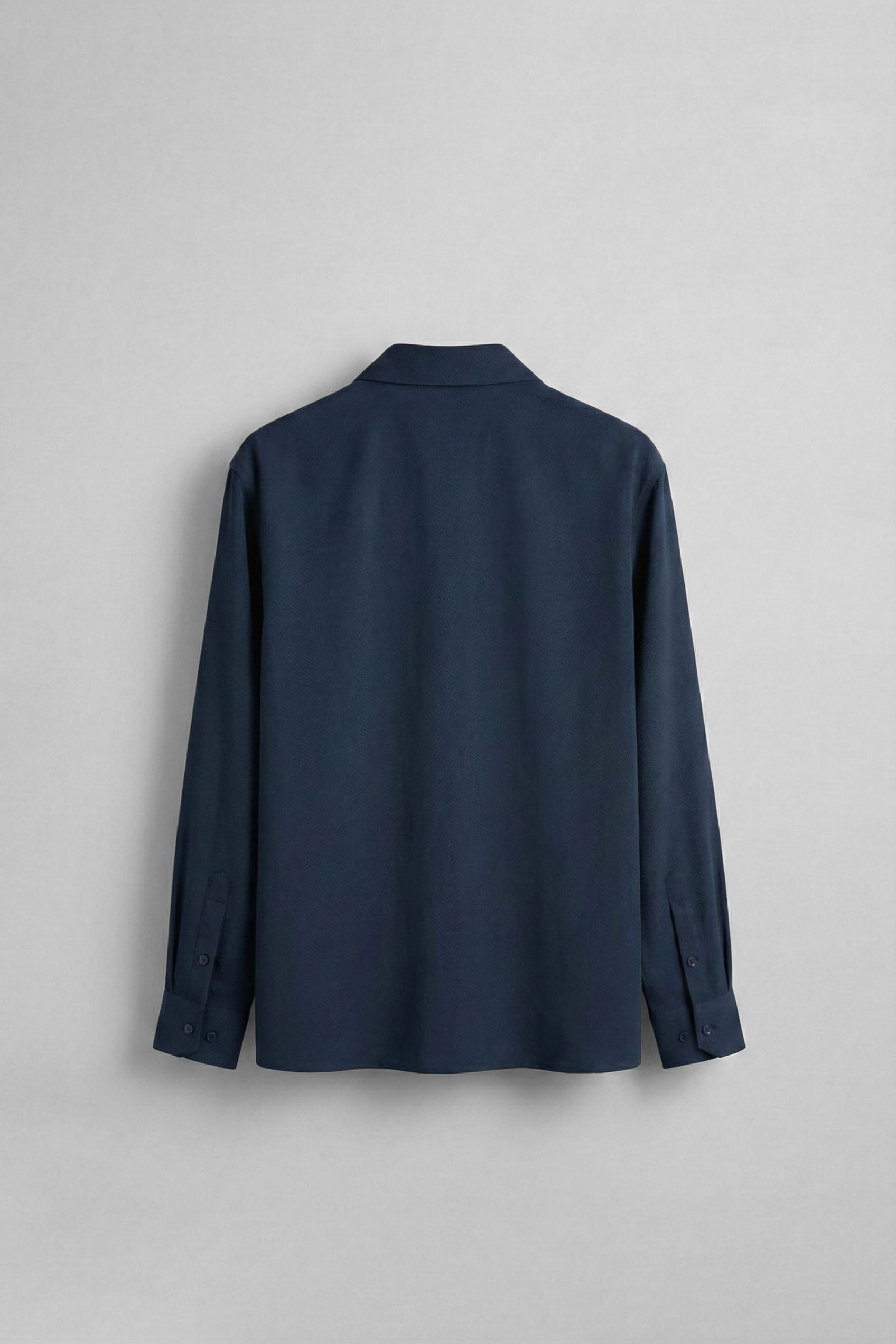 Erkek Relaxed Fit Uzun Kollu Basic Gömlek Lacivert