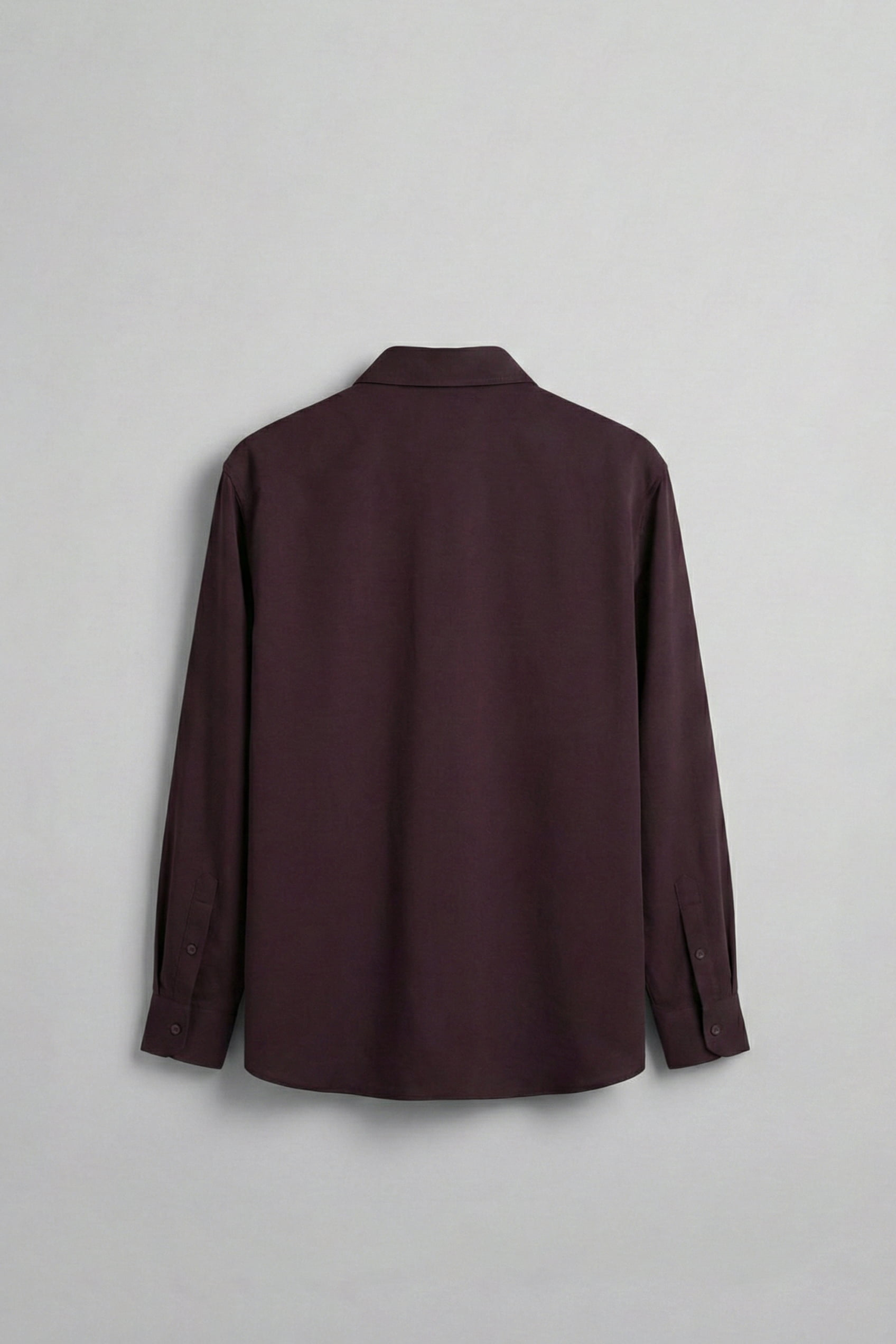 Erkek Relaxed Fit Uzun Kollu Basic Gömlek Mürdüm