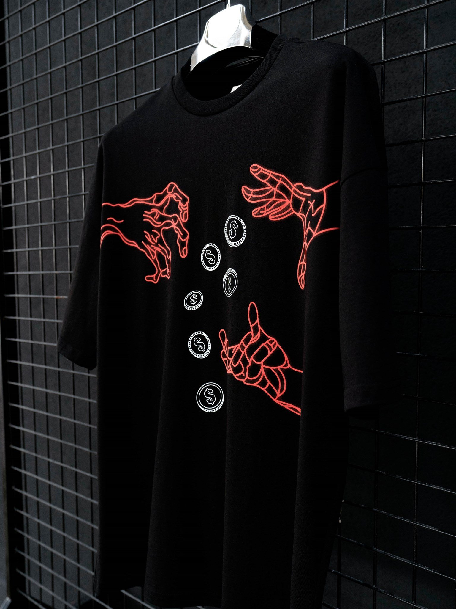 Erkek Lose Out Baskılı Oversize T-Shirt Siyah