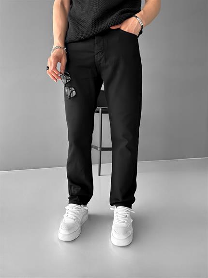 Erkek Boyfriend Fit Basic Jean Pantolon Siyah