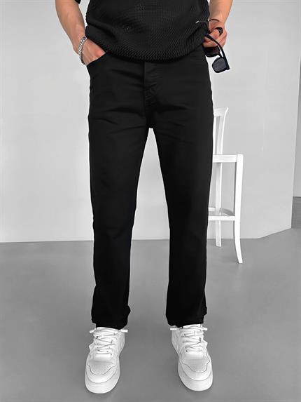 Erkek Boyfriend Fit Basic Jean Pantolon Siyah