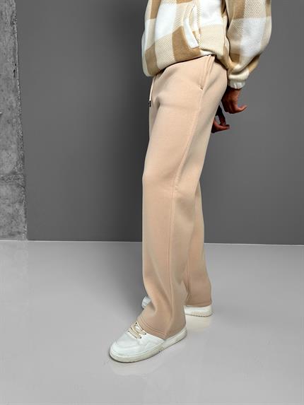 Erkek Baggy Fit Kalın Eşofman Krem