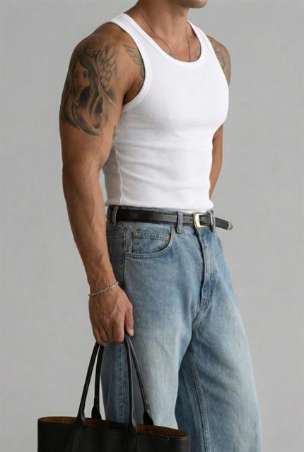 Erkek %100 Pamuklu Basic Fitilli Sporcu Atlet 3lu Set Beyaz