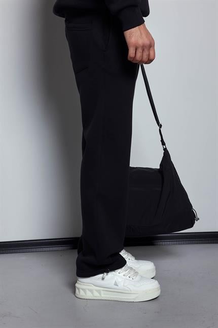 Erkek Ayarlanabilir Paça Lastikli Basic Baggy Fit Eşofman Siyah