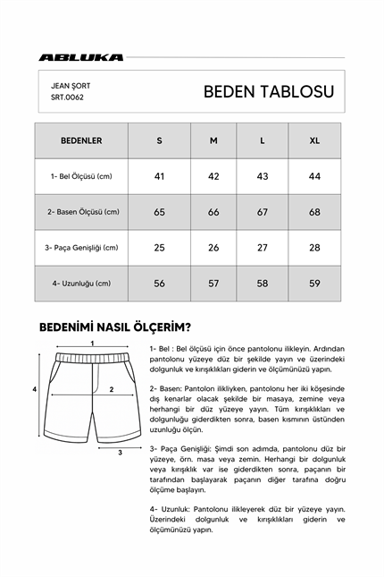 Erkek Baggy Bermuda Jean Şort Buz Mavi