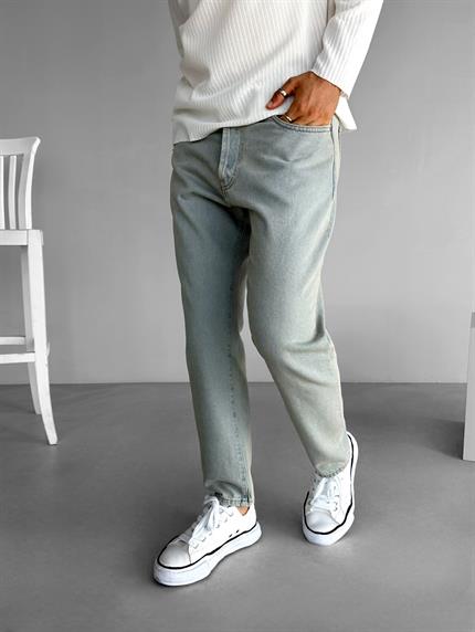 Erkek Boyfriend Fit %100 Pamuk Jean Pantolon Buz Mavi