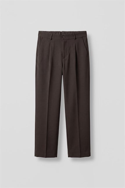 Erkek Baggy Fit Beli Lastikli Rahat Pantolon Kahverengi