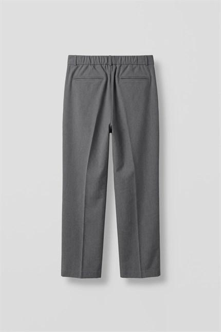 Erkek Baggy Fit Beli Lastikli Rahat Pantolon Gri Melanj