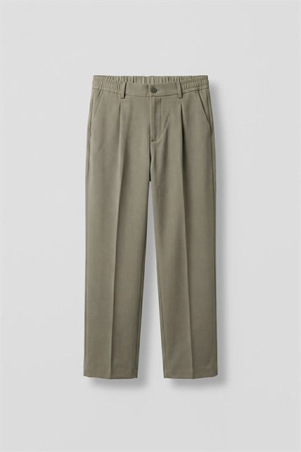 Erkek Baggy Fit Beli Lastikli Rahat Pantolon Haki