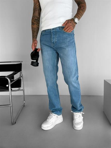 Erkek Regular Fit Jean Pantolon Mavi