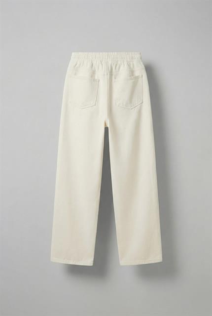 Erkek Baggy Fit Gabardin Kumaş Pantolon Ekru