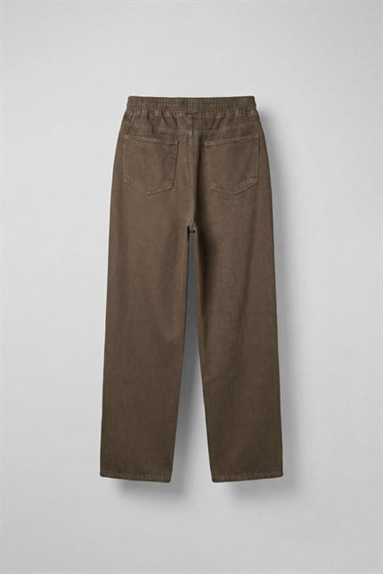 Erkek Baggy Fit Gabardin Kumaş Pantolon Kahverengi