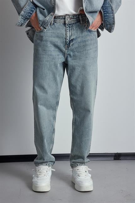 Erkek Baggy Fit Jean Açık Mavi